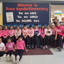 Children wearing pink