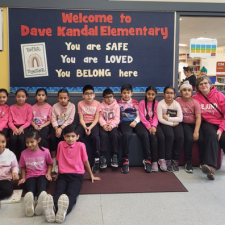 Children wearing pink