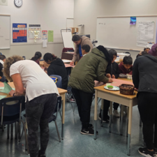 Parents helping students