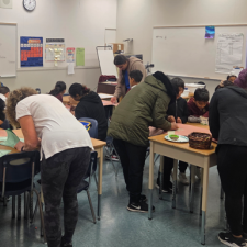 Parents helping students